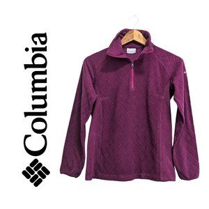 Womens Columbia 1/4 Zip Quilted Pullover Fleece Long Sleeve Size S